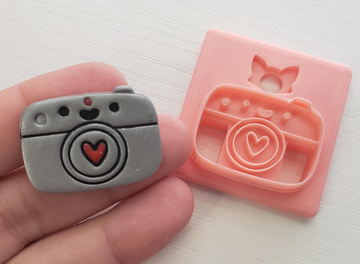 Cute Valentine Camera Polymer Clay Earring Cutter