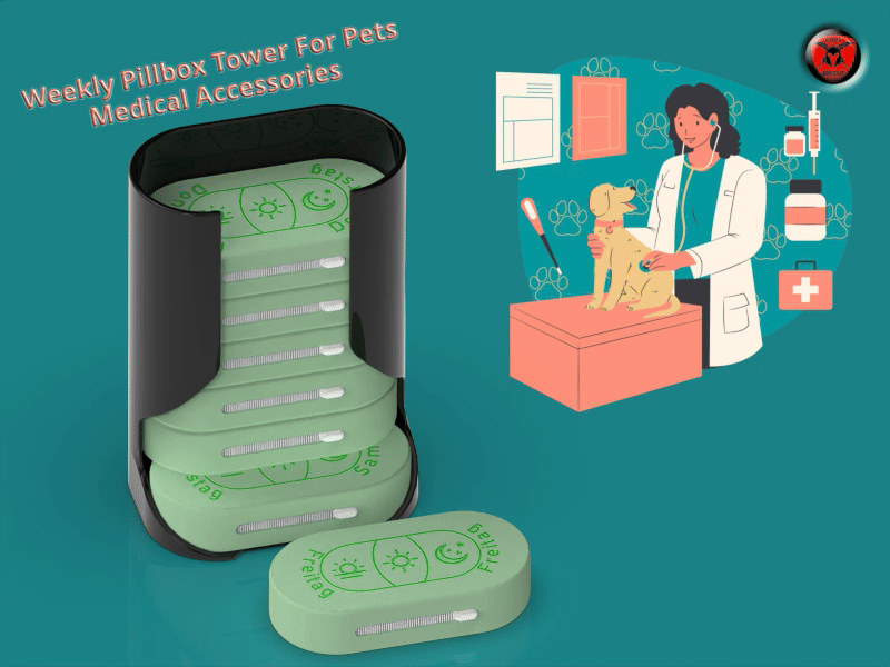 Weekly Pillbox-Tower For Pets - - Medical Supplies