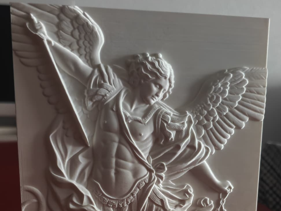 Monolithic Diptych St. Michael Archangel Relief