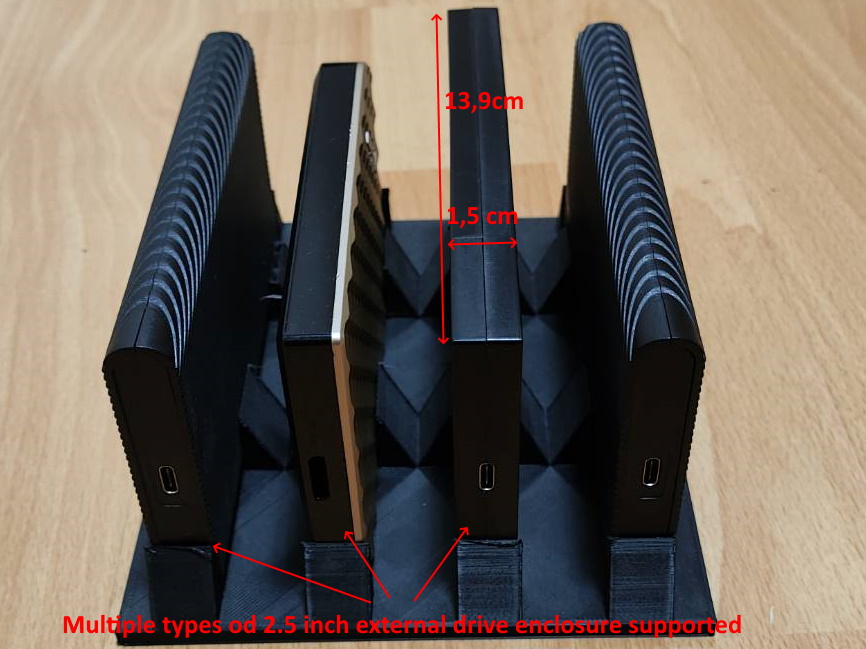 2.5 inch external drive vertical stand 4x
