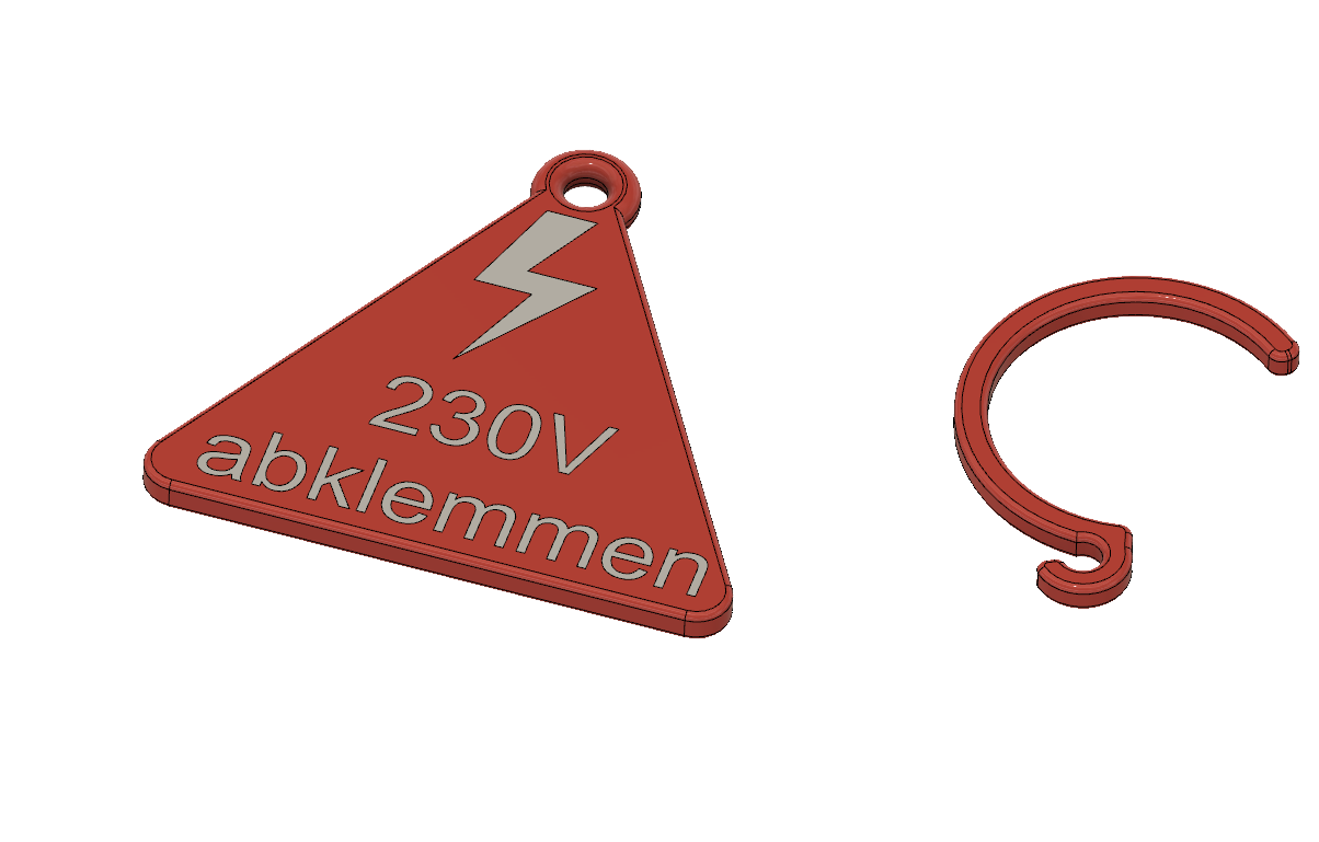 Warnschild "230V abklemmen"