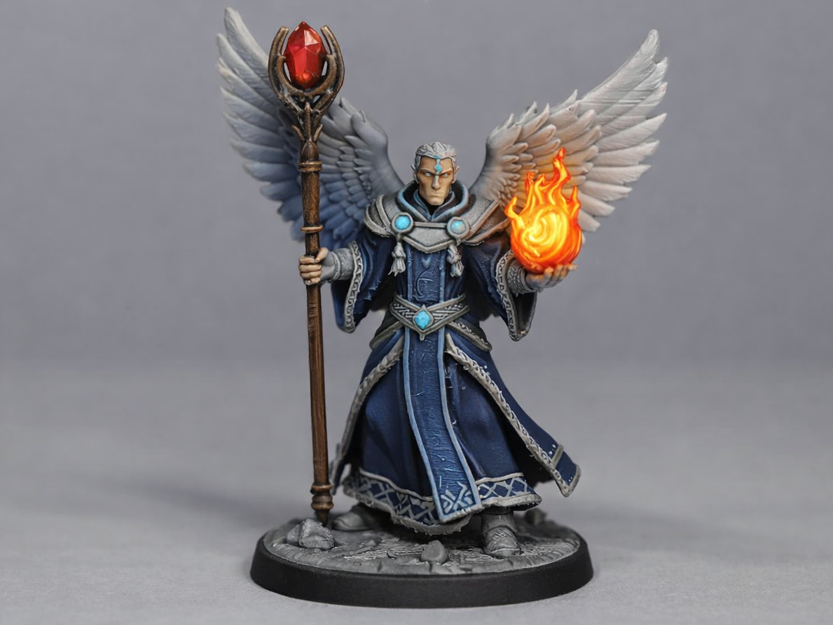 Sorcerer/Wizard Aasimar Male D&D Miniature (49mm)