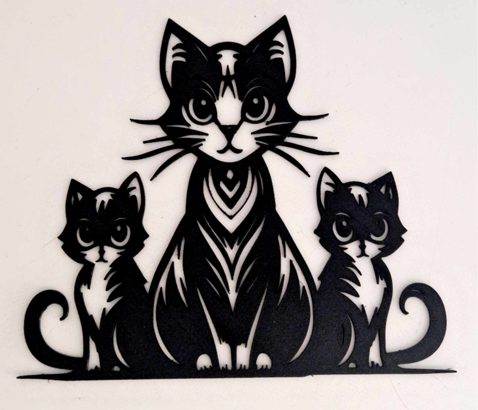 Cat Trio Silhouette Wall Art