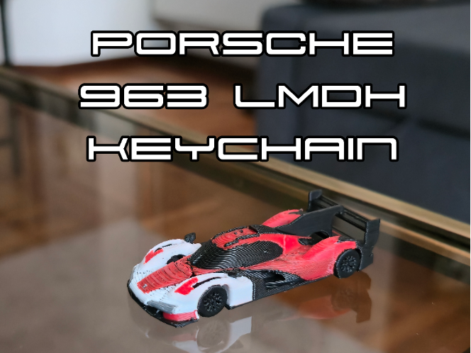 Porsche 963 LMDh Keychain (working wheels)