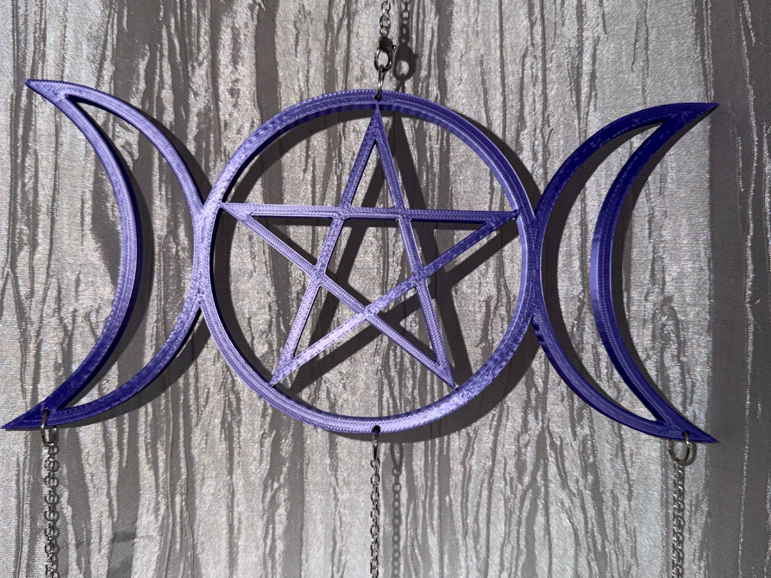 Triple Moon Pentagram Mobile/Wall Art