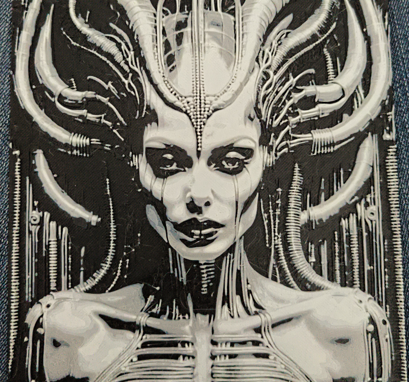 Giger Style alien woman. Cyborg hybrid