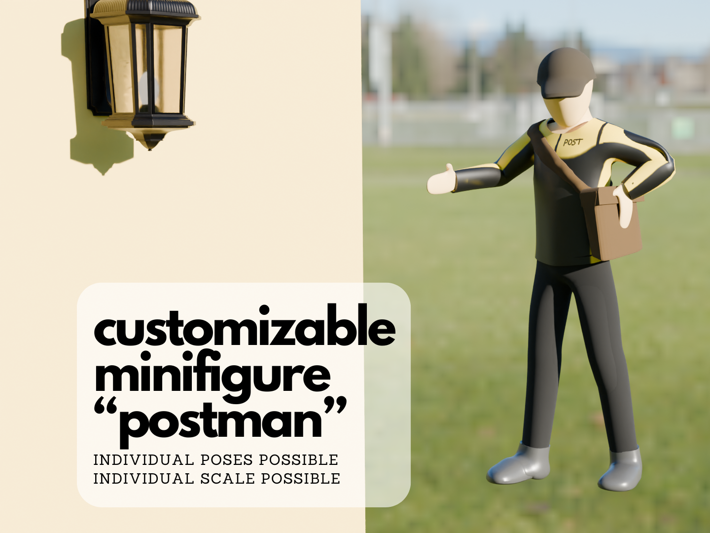 H0 Scale Minifigure "Postman"