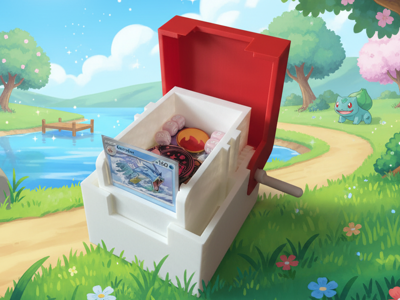Mechanische Hebe Deckbox mit Kurbel Pokemon