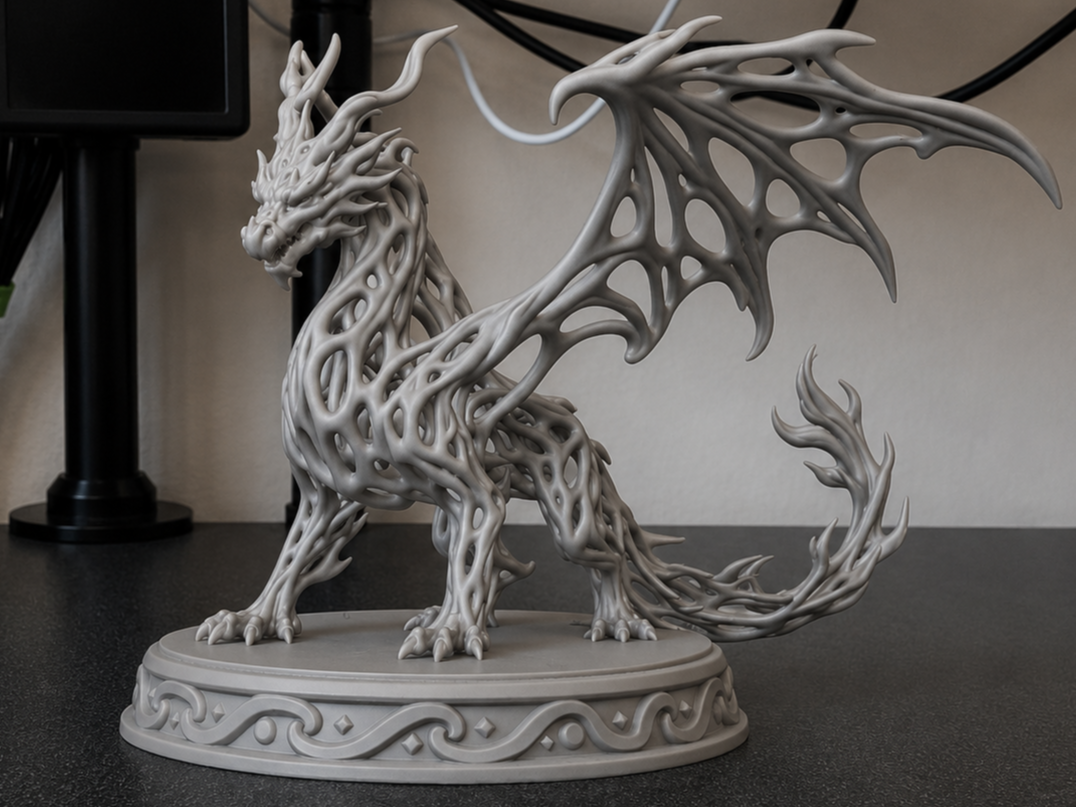 Void Dragon Fantasy Sculpture Organic Dragon