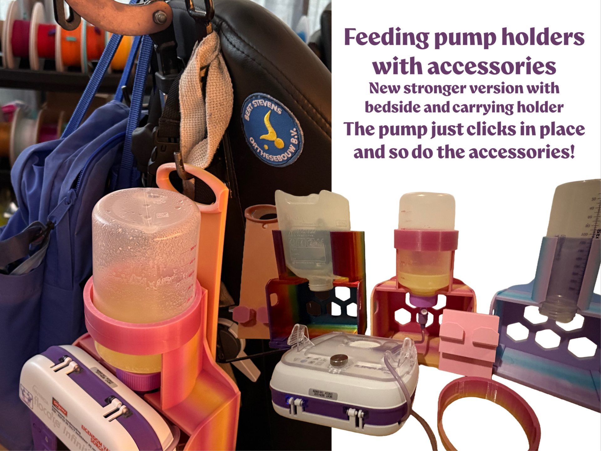 Feeding Pump holder V3: bottles and packs/big bags