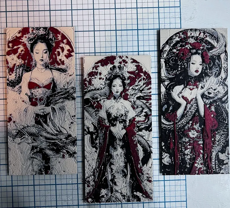 chinese dragon and chinese girl hueforge