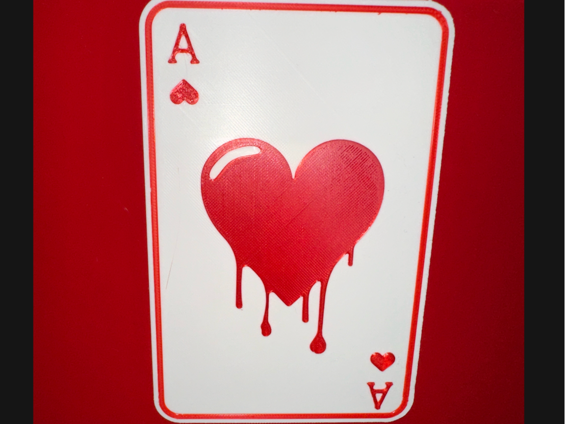 Ace of Dripping Hearts Card