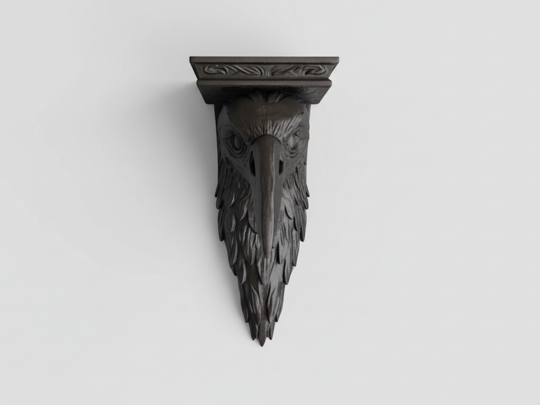 Gothic Raven Corbel Shelf