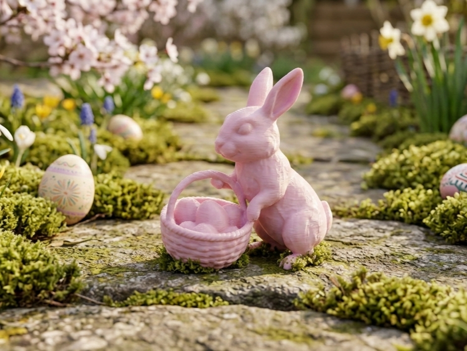 Conejo de pascua con cesta