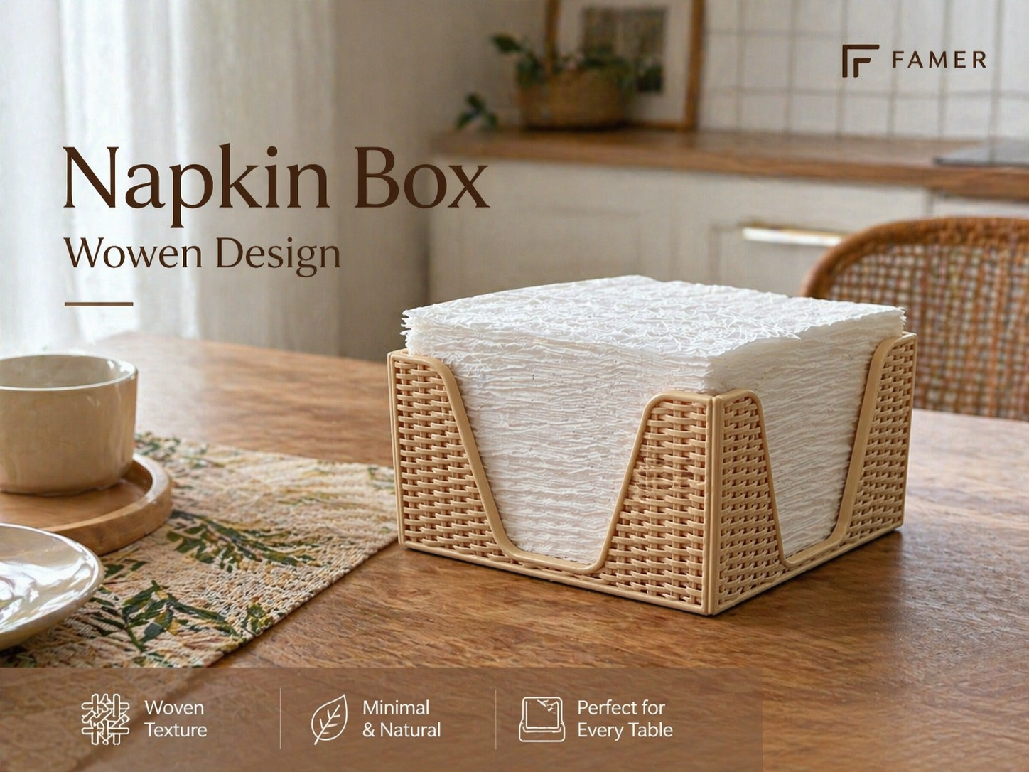 Woven Style Napkin Holder – Minimal Design