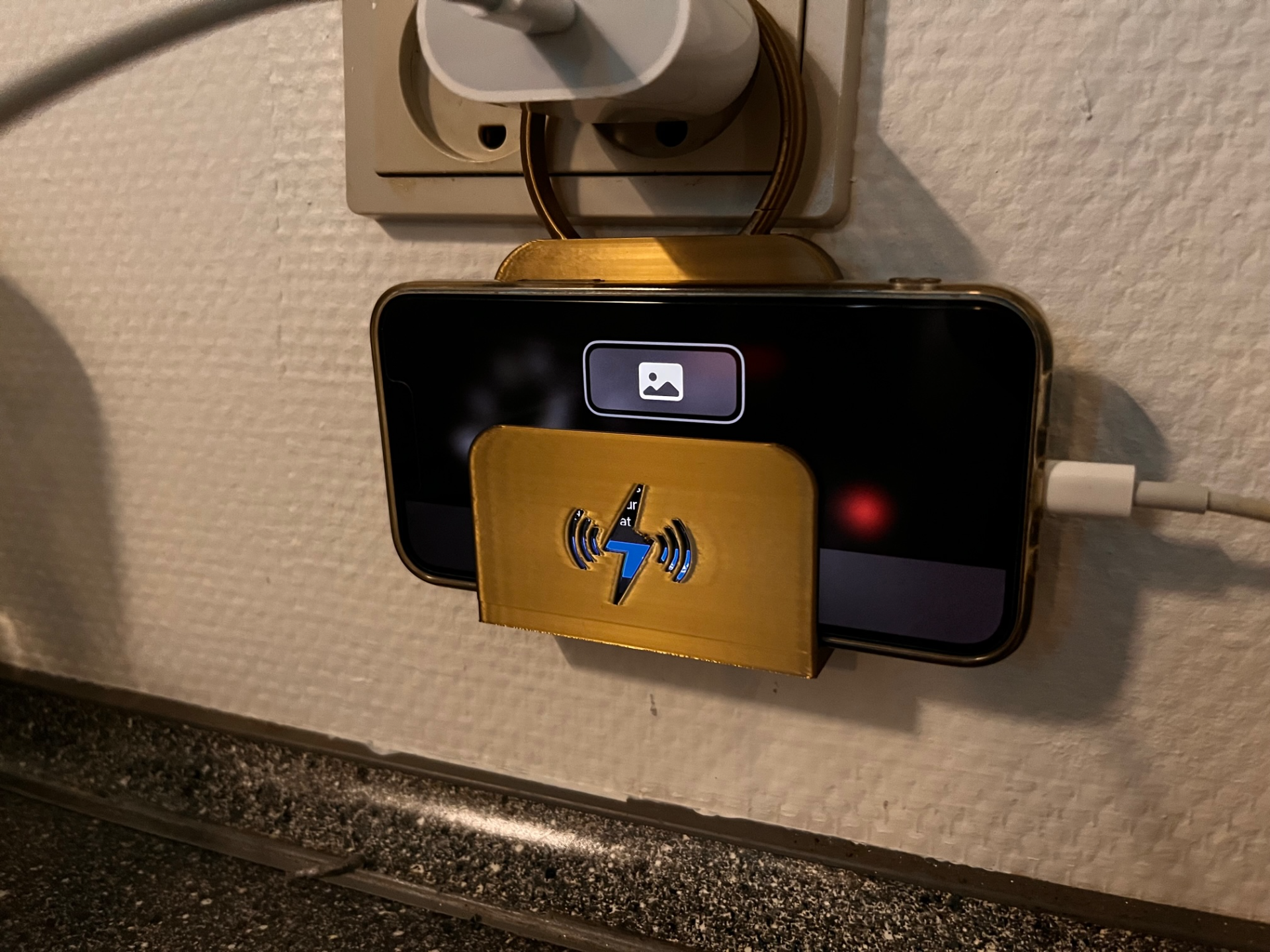 Charging holder hanger with logo