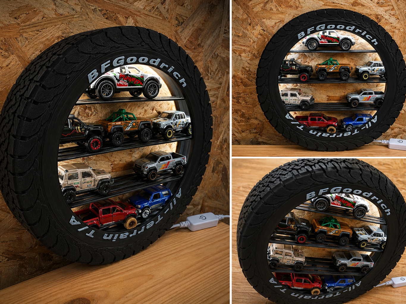 Expositor LED Hotweels, Matchbox,  Pneu BFGoodrich
