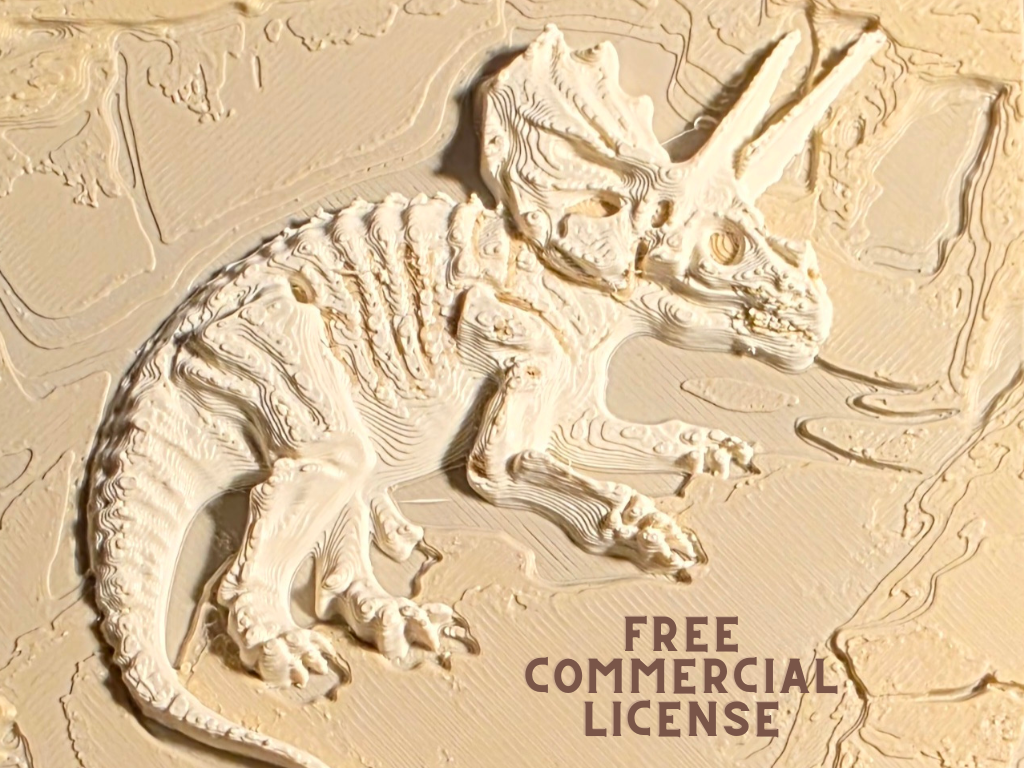 Triceratops fossil excavation Tile