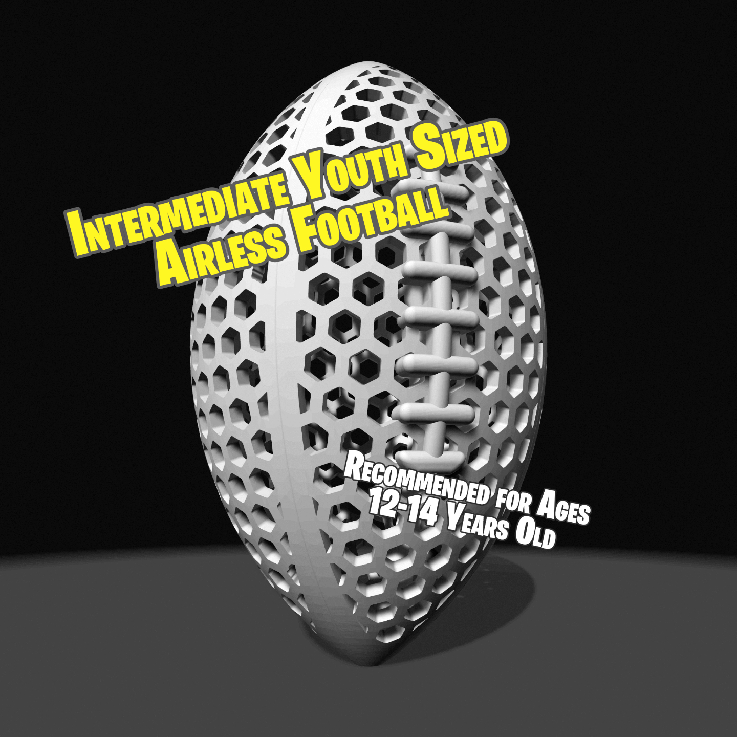 Intermediate Sized Airless Football For ages 12-14