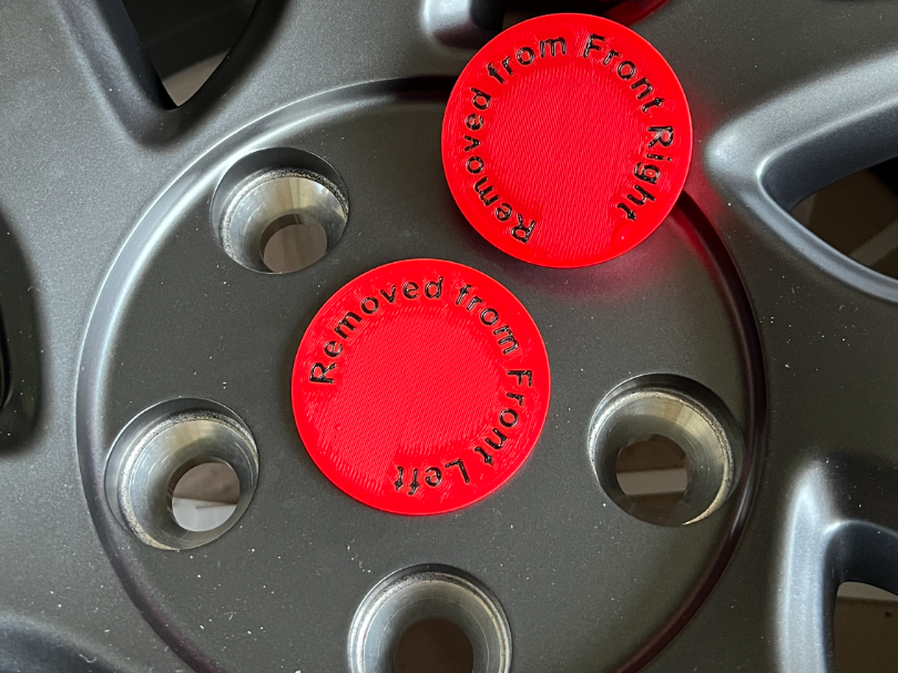 Tesla wheel marker hub caps