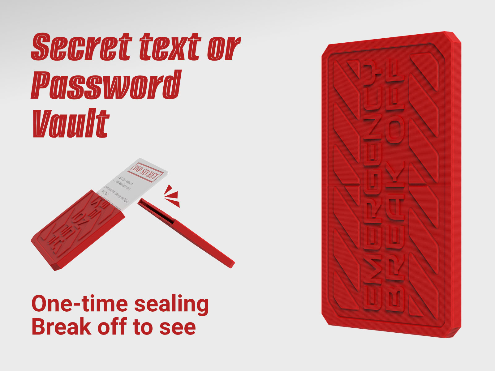 Secret text / Password vault for one-time opening