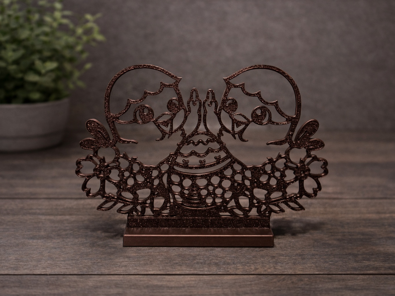 Easter Chick Duo in Floral Nest – Decorative Stand