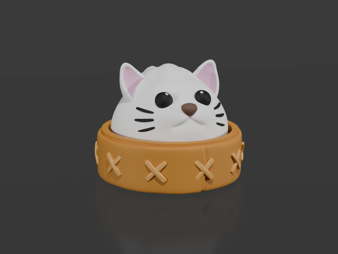 Steamed Cat Bun Magnet