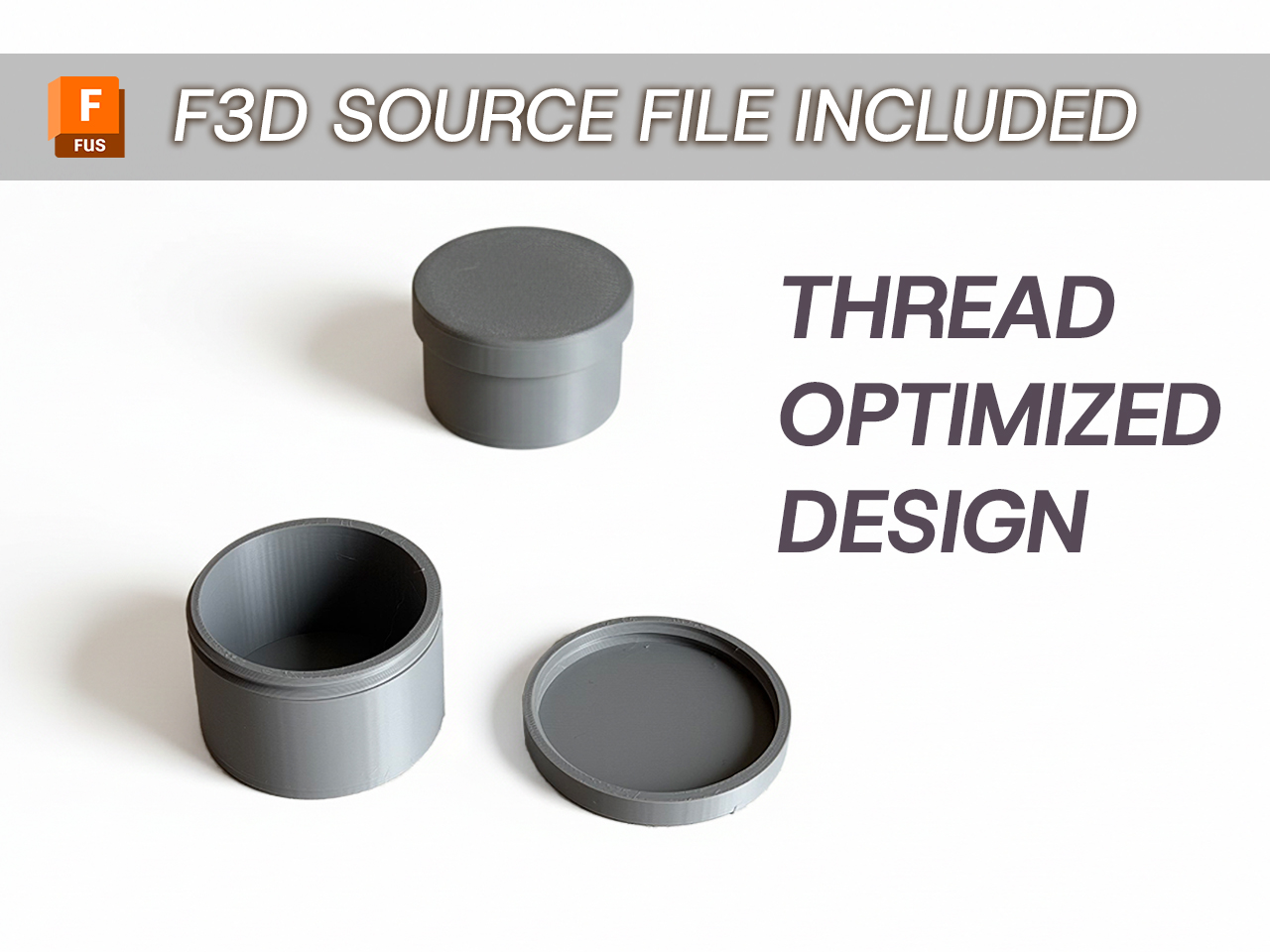 45° Thread Container (with Fusion360 F3D File)