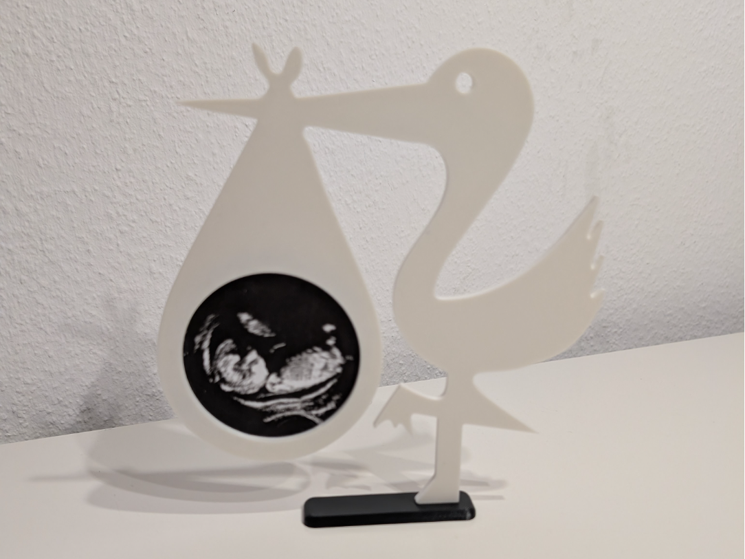Frame for an ultrasound photo - Stork with foot