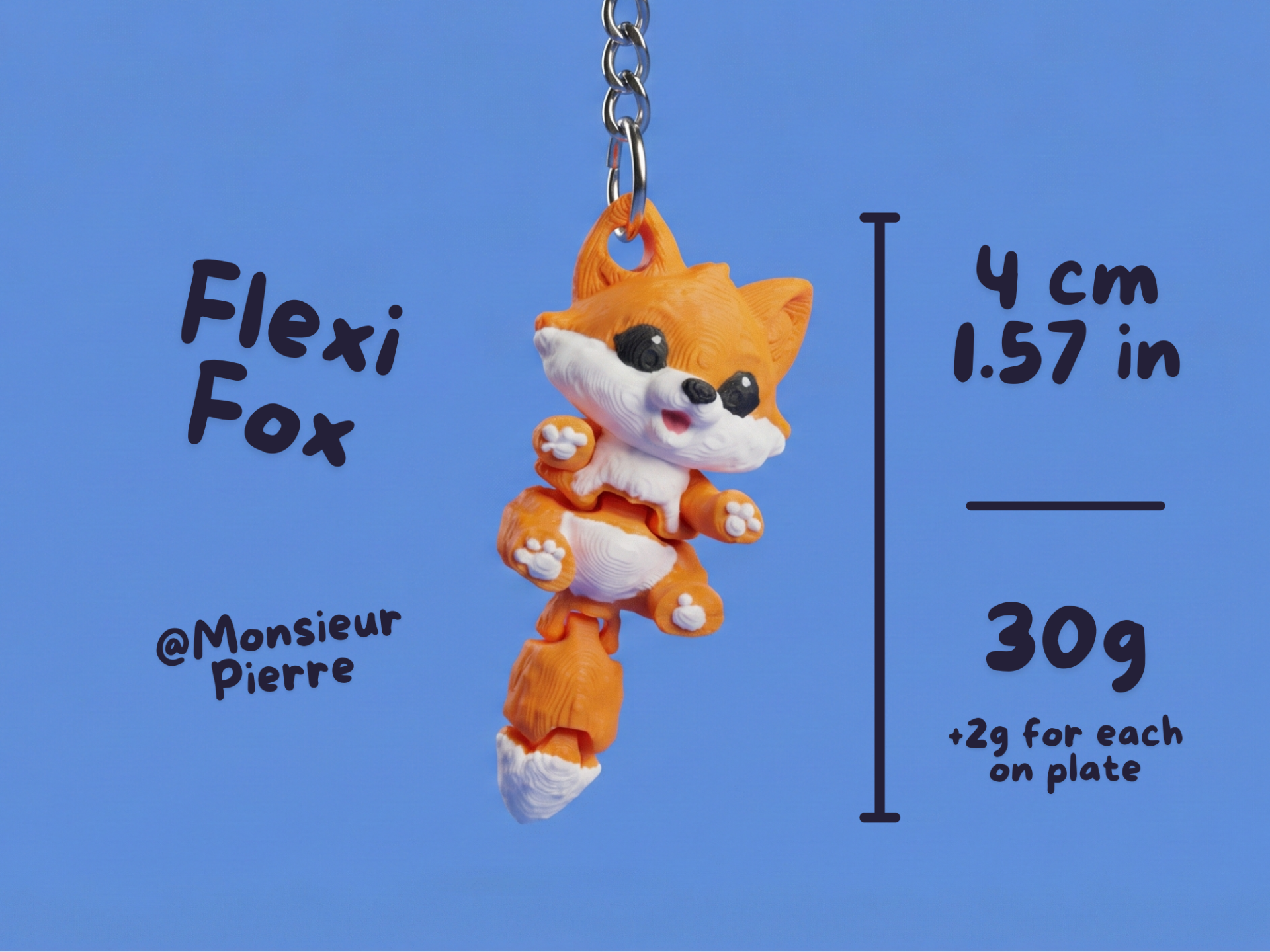 Flexi Fox – Cute Articulated Keychain