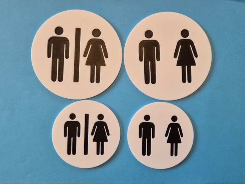 Unisex Toilet Door Sign