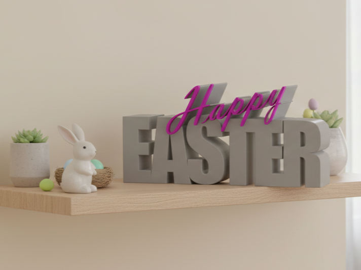 Schriftzug Easterdecor Happy Easter