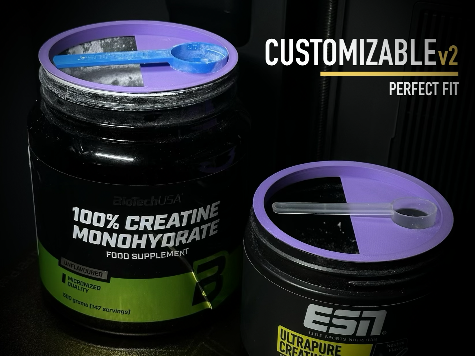 Customizable Protein Powder Scoop Holder Ring v2