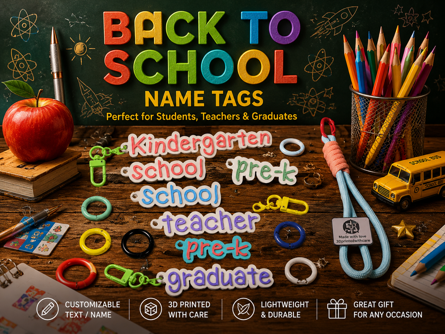 Kids handwriting font keychain generator