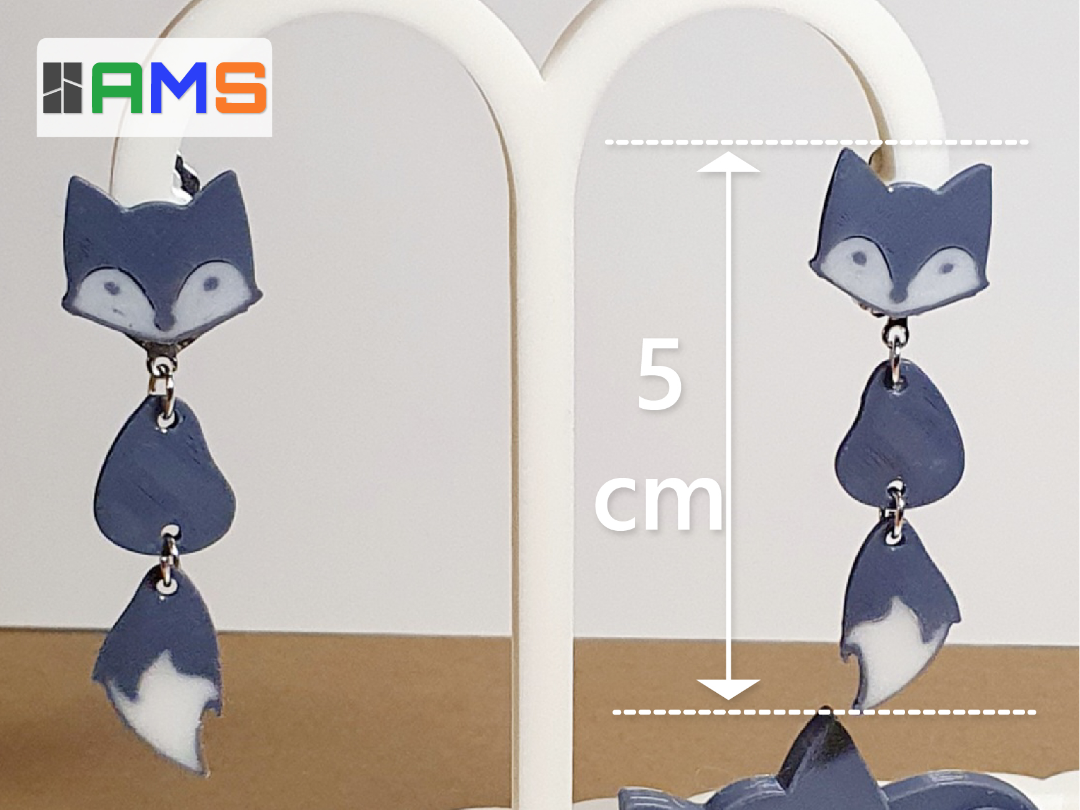 Wolf earrings pierced and clip-on jewelry stl easy