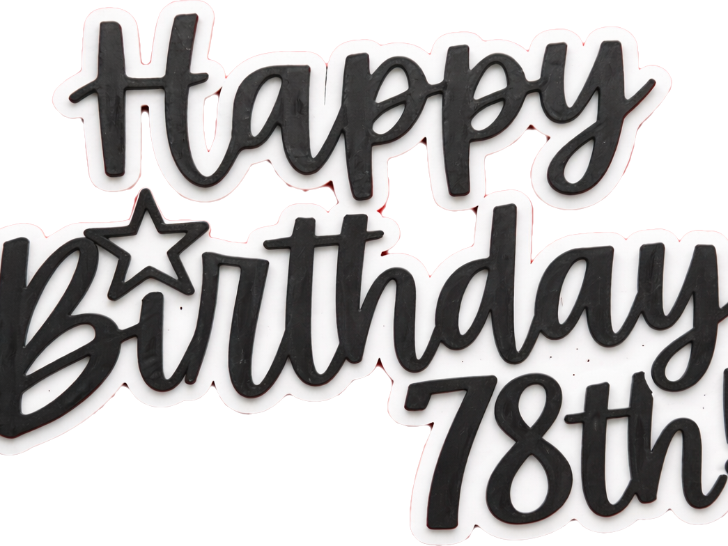 Happy Birthday 78th Script Sign