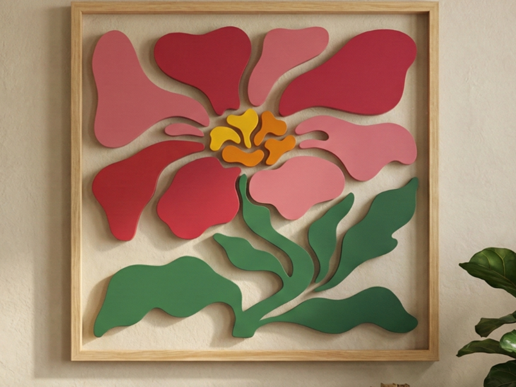 Retro Organic Floral Silhouette - Customizable Art