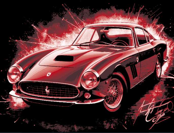 Hueforge Fan Art -Movie Car Series - 1961 Ferrari 250 GT California Spyder -Ferris Bueller's Day Off