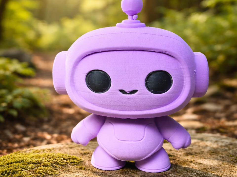 Cute Mini Robot Figure | Stylized 3D Printed Desk