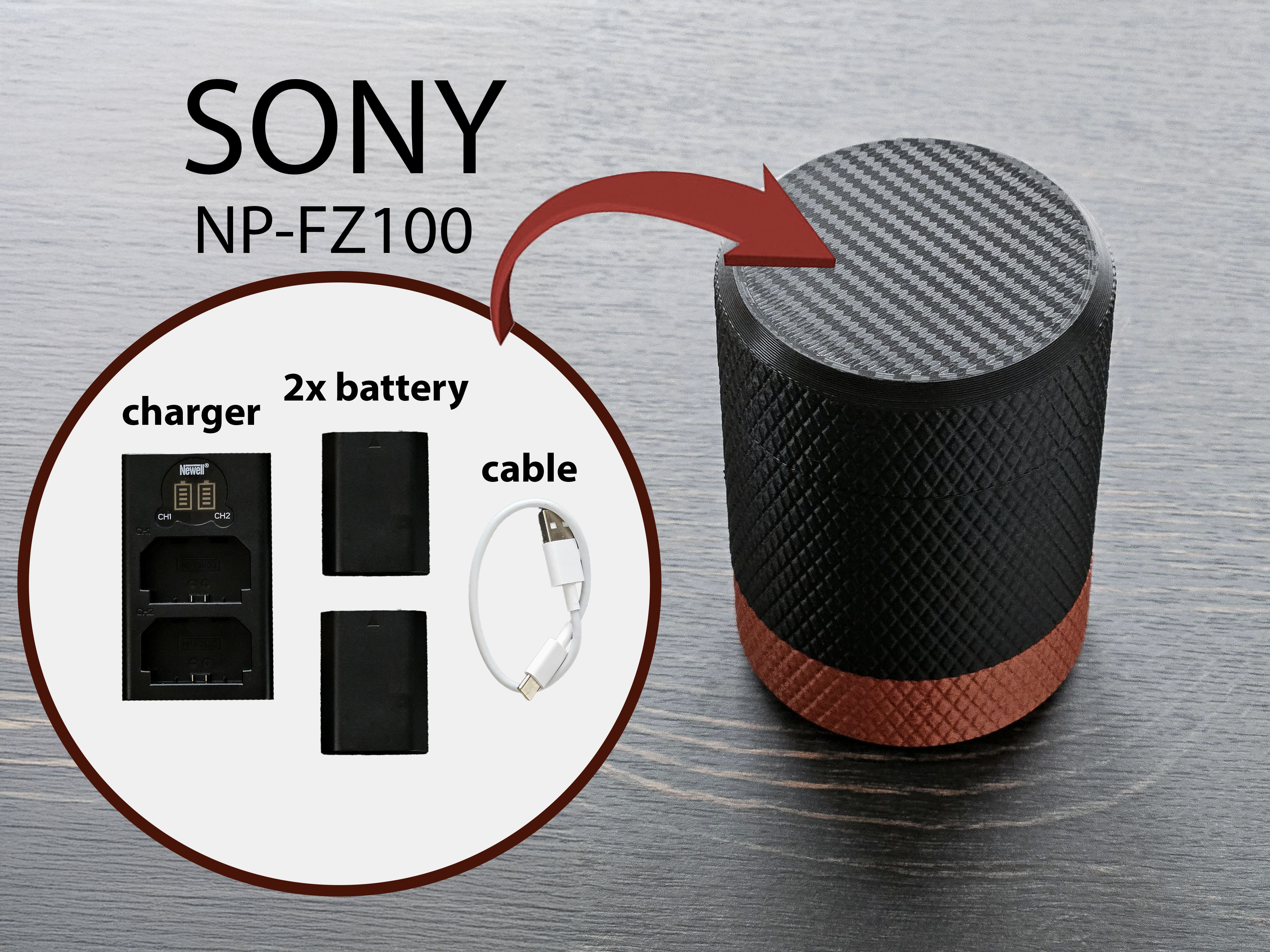 Battery pack Sony NP-FZ100 (battery case)