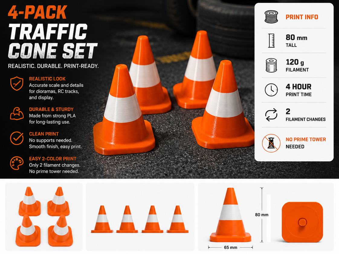 Mini Traffic Cone Set