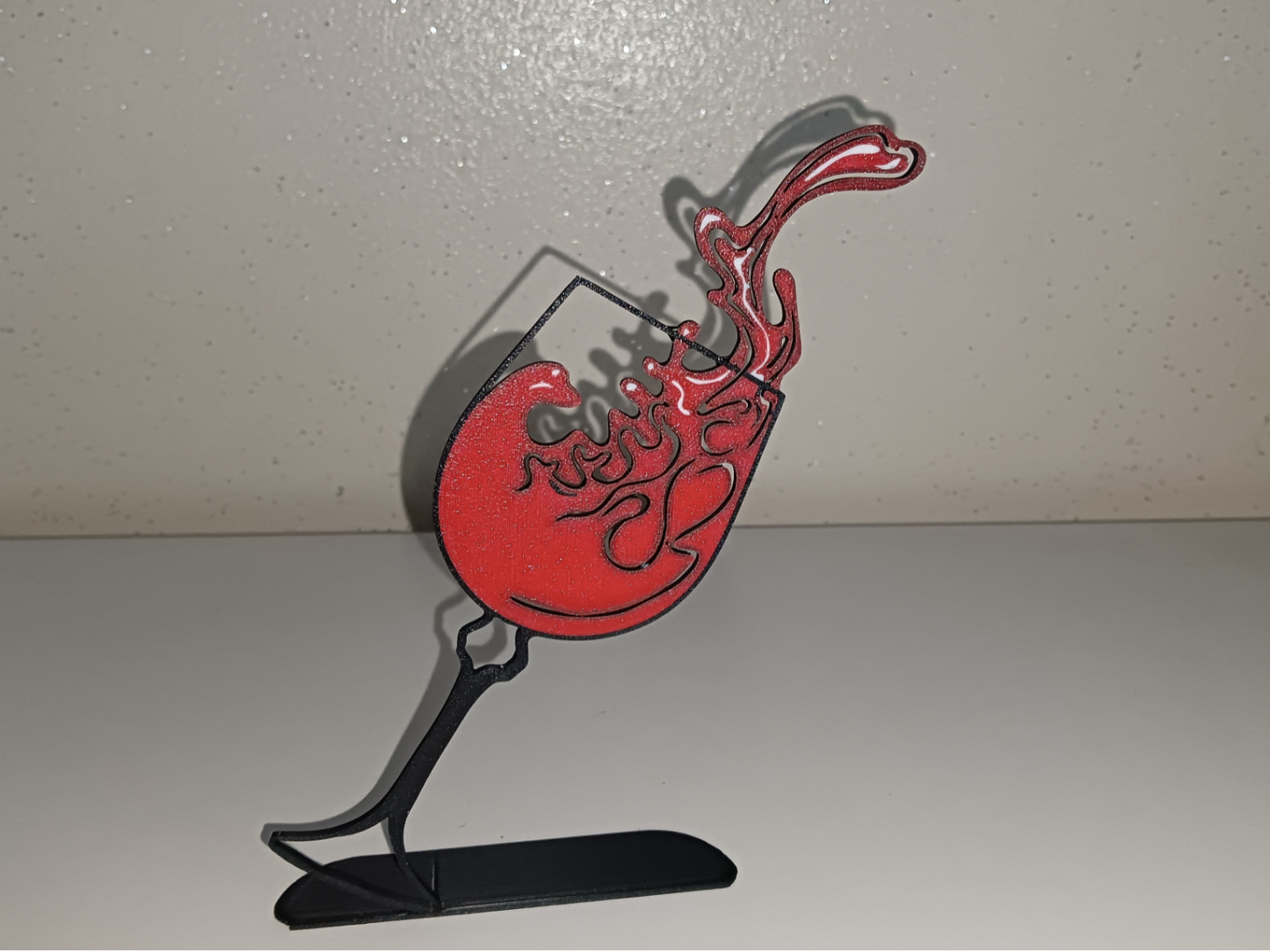 Falling Wine Glass With Stand.
