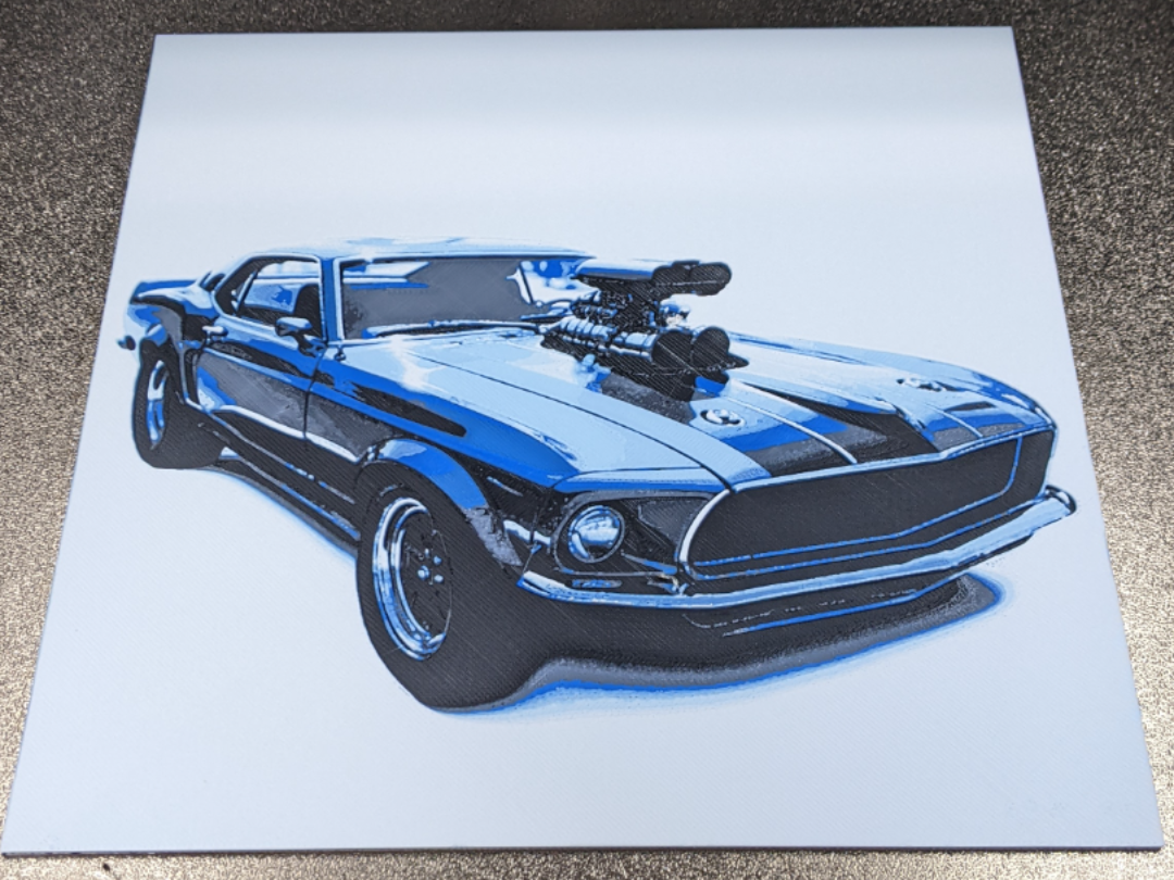 Blown Mustang HueForge with frame