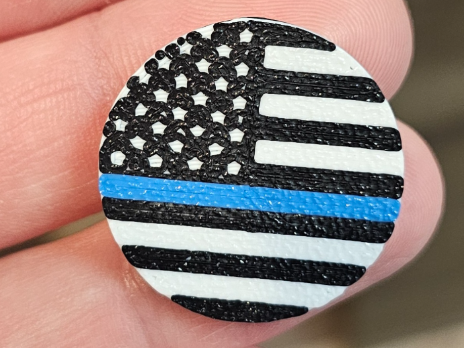 Thin blue line flag golfball marker