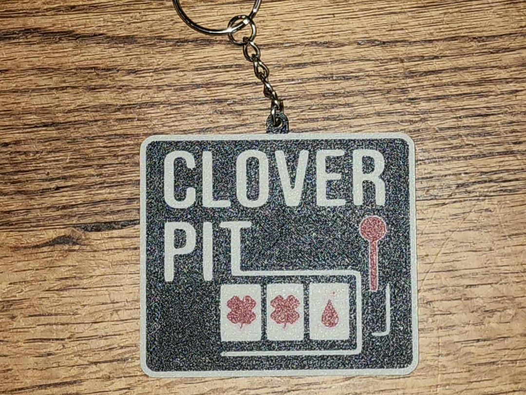 Clover Pit Keychain Game-Inspired Multicolor Print