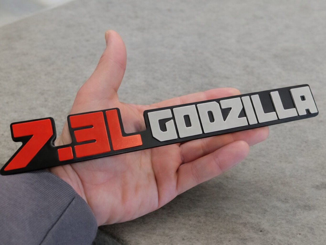 Ford 7.3L Godzilla Name Badge with Raised Text