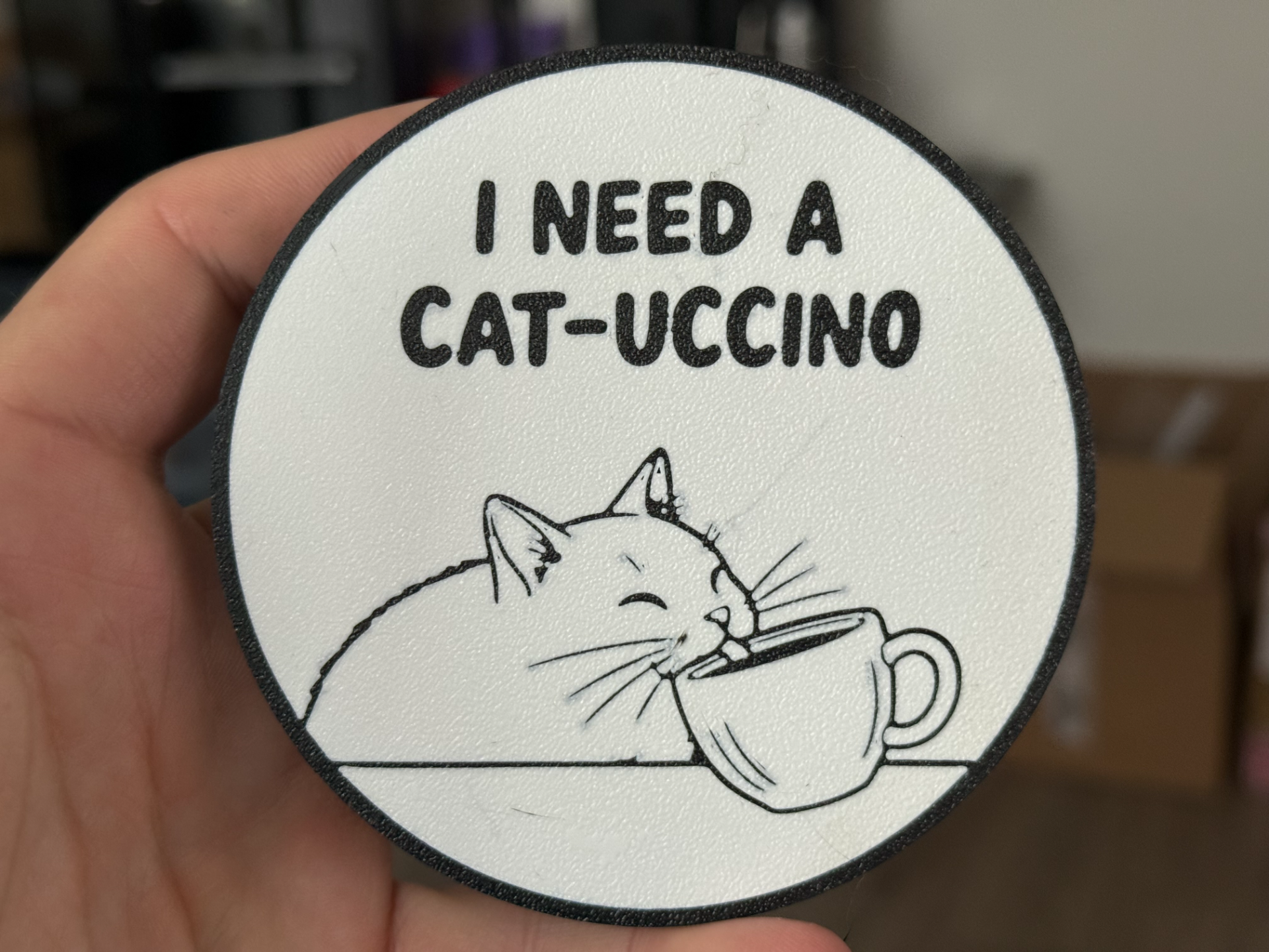 Cat Capuccino coaster