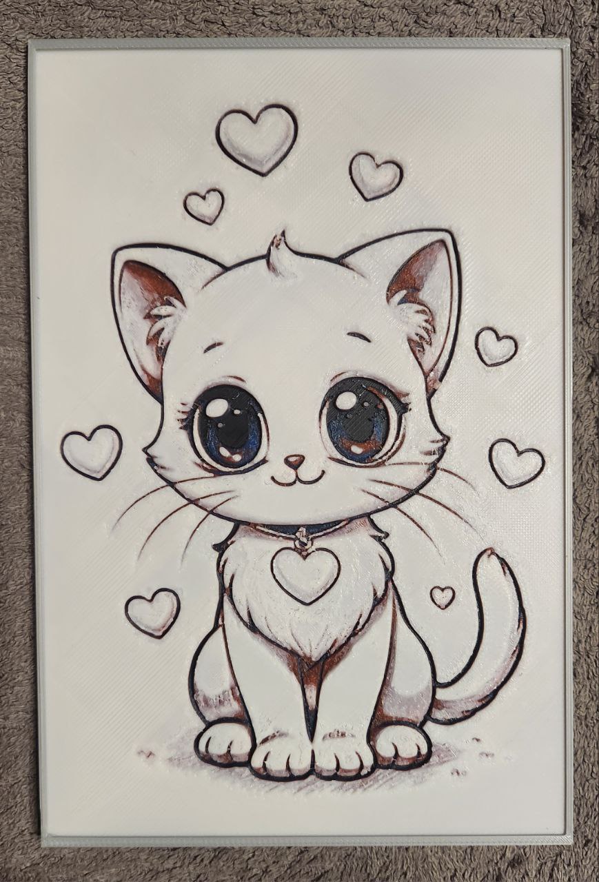 Cute Cat in Love - HueForge