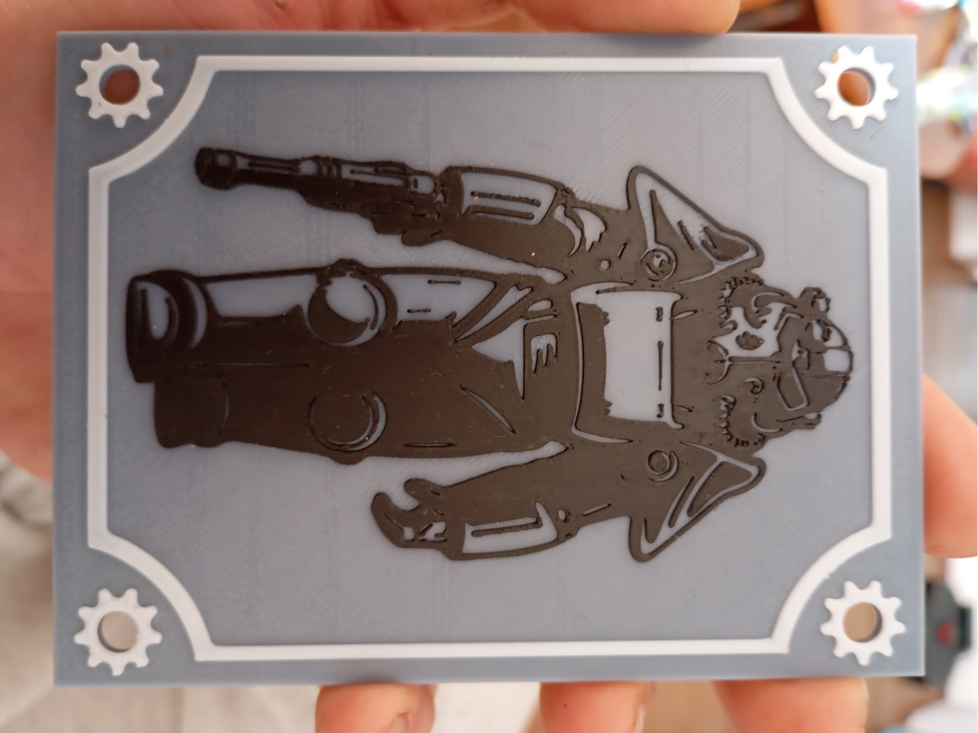power armor card / sign