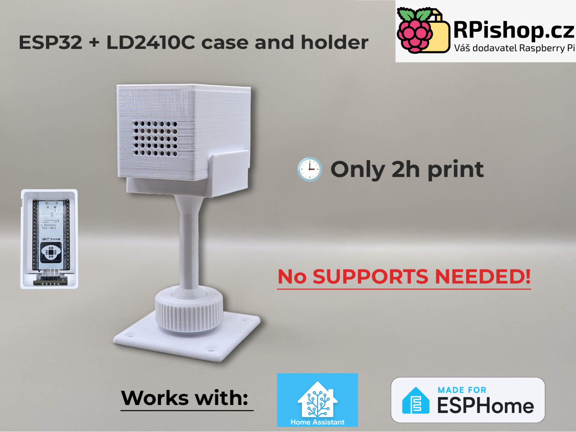ESP32 and LD2410C Radar Case with Mount / Holder